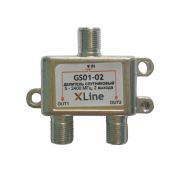 Делитель спутниковый на 2 GS01-02 X-line, 5-2400дБ, прох. питание - Делитель спутниковый на 2 GS01-02 X-line, 5-2400дБ, прох. питание