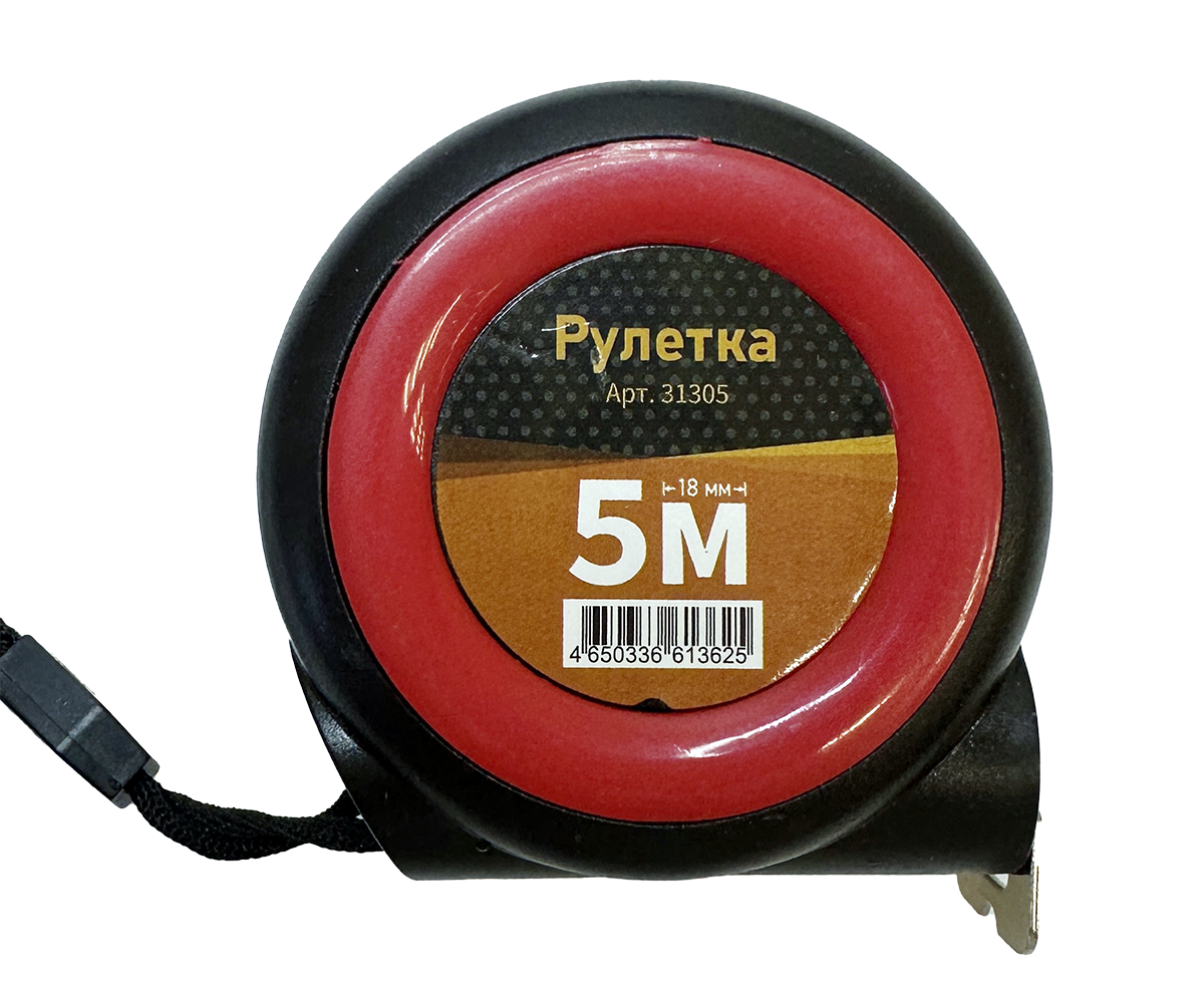 Рулетка 5 м х 18 мм, пластиковый корпус
